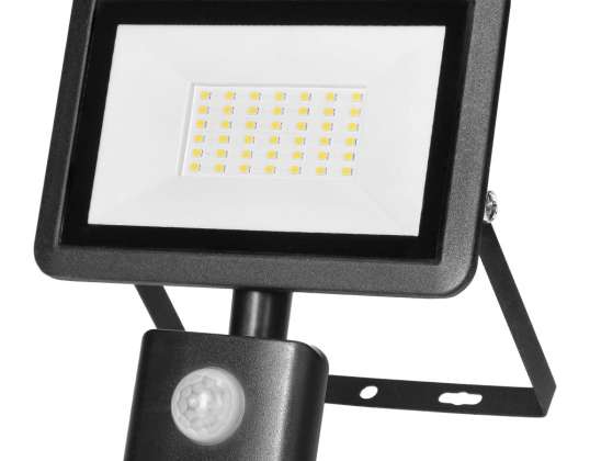 FARO S LED -projektori PIR 30W. 2400lm. IP44. 4000K. alumiini + lasi