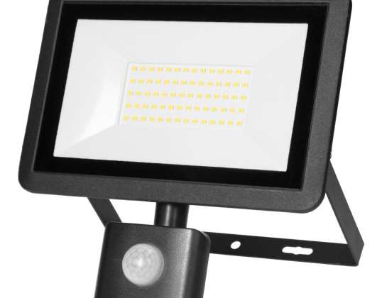 FARO S LED projektori PIR 50W. 4000lm. IP44. 4000K. alumiini   lasi