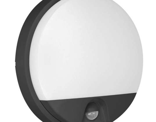 AGAT LED 15W. садове освітлення з датчиком руху. 140град. 1100лм. IP54. 4000K. чорне