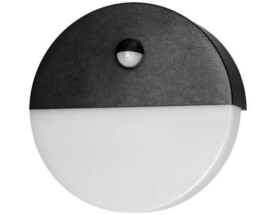 HALIT LED 10W. utendørs armatur med bevegelsessensor 140gr. 600lm. IP65. 4000K. svart