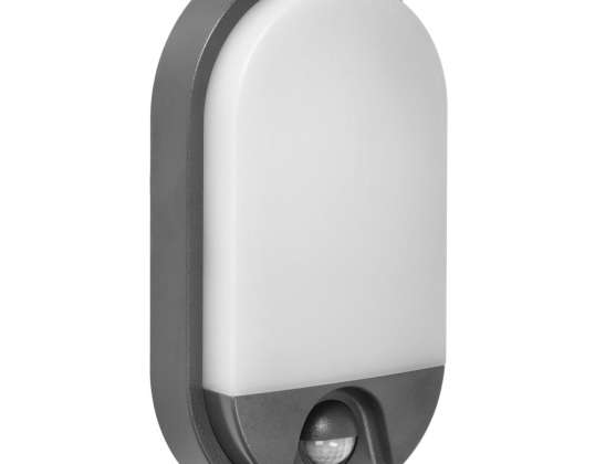 NEFRYT LED 15W. садове освітлення з датчиком руху. 1100lm. IP54. 4000K. сірий