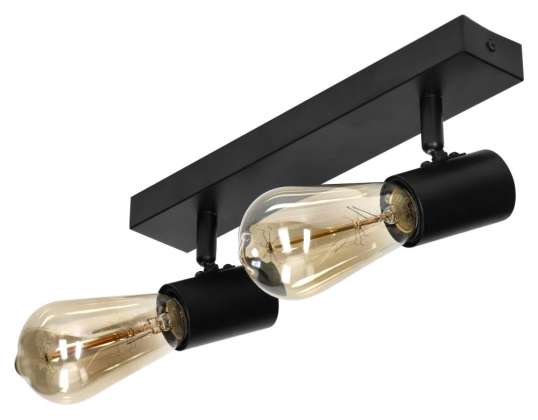 RIO SP 2. sieninis ir lubinis šviestuvas. E27 max. 2x60W. IP20. juodas