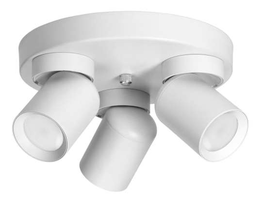 MALTA SP 3. luminaire mural et plafond. GU10 max. 3x12W. IP20. blanc. base ronde