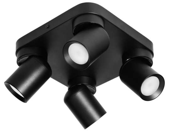 MALTA SP 4 lámpara de pared y techo. GU10 máx. 4x12W. IP20. negra. base cuadrada