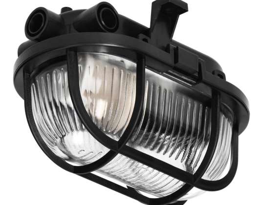 SOTOA. Beleuchtungsarmatur. E27. max. 15W. IP54. Glas-Schirm. Kunststoff-Abdeckung. schwarz
