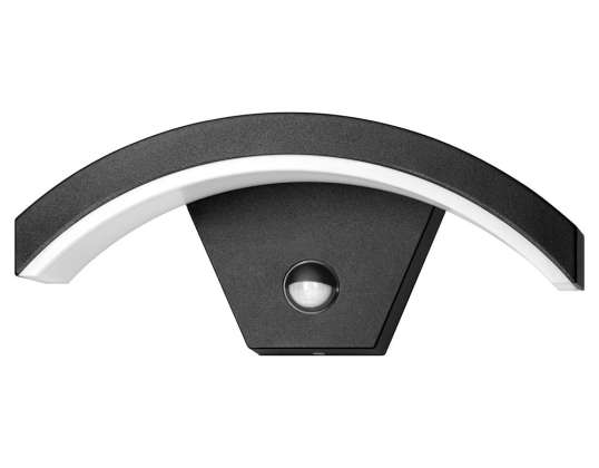 PILEA LED 9W. lâmpada de jardim com sensor PIR. 700lm. IP54. 4000K. preta