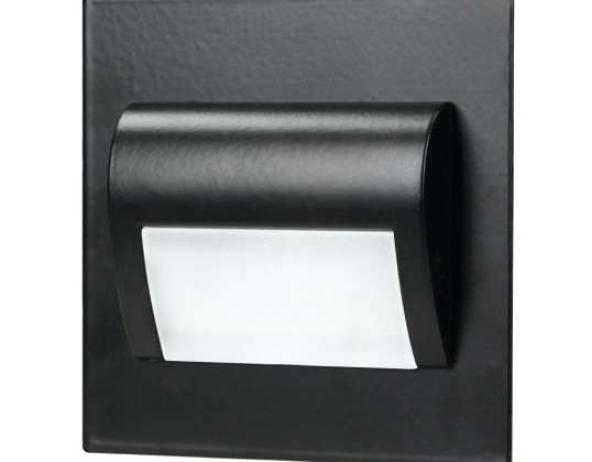 DRACO LED NEW 1.5W. recessed stair light. 12VDC. 30lm. 6000K. black. innovative installation method