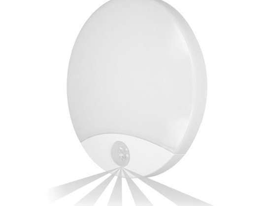 VIRAZON LED 15W. kattovalaisin liiketunnistimella. 1050lm. IP44. 4000K. maitopolykarbonaatti. valkoinen