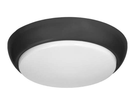 KOKO luminaire 2xE27 avec détecteur de mouvement micro-ondes. 2x40W. polypropylène noir. verre en polycarbonate dépoli. IP44. IK10