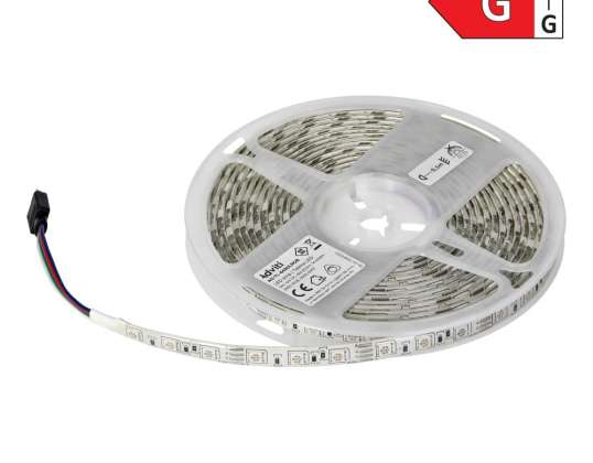 LED-Band 12V. 5050. 60L/m. 210lm/m. 14.4W/m. IP63. RGB. 5m