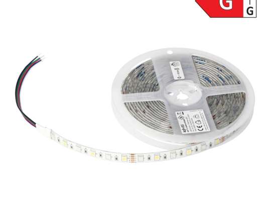 Tira LED 12V. Chipset Samsung 5050. 60L/m. 330lm/m. 14.4W/m. IP65. RGBW. 5m