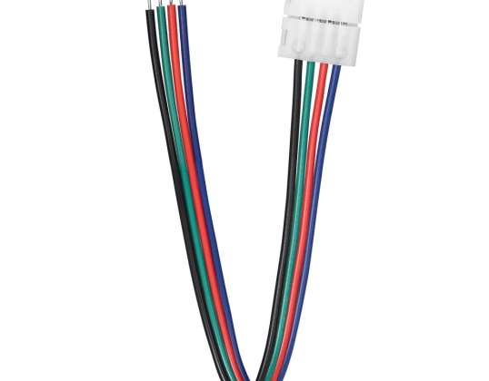 Connecteur LED RGB 10mm. unilatéral. avec câble