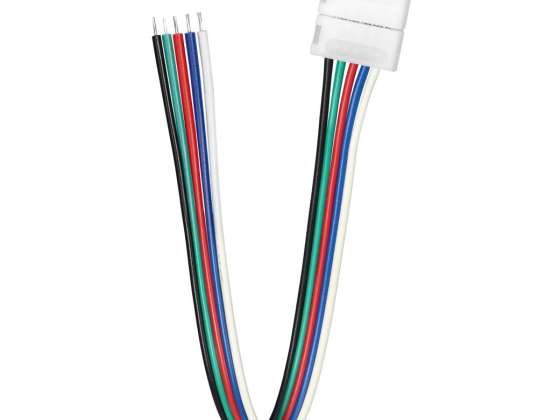 Connecteur LED RGBW 12mm, unidirectionnel, avec câble