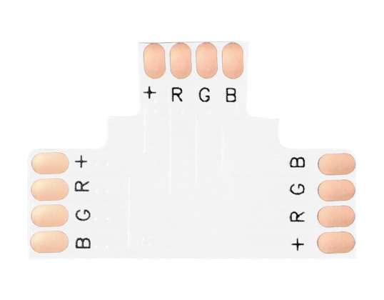 Conector LED RGB de 10mm. Camiseta en &quot;T&quot;