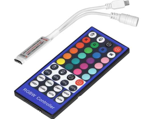 Wireless controller for LED RGBW strips with remote control. 40 buttons. 12V. 8A. 96W