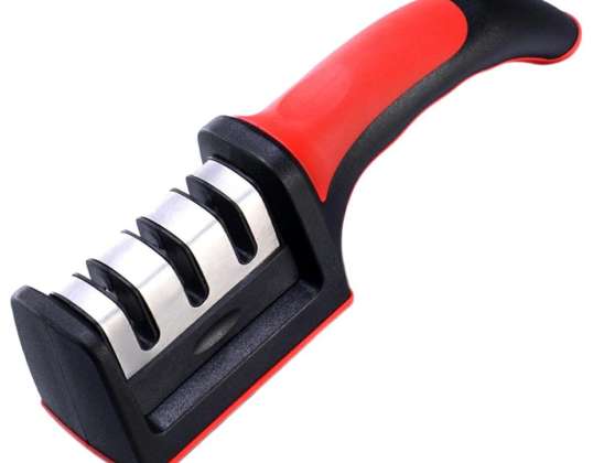 AG422C Aiguiseur de couteaux 3 étapes rouge
