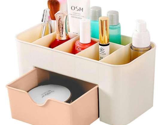 AG605A Organizer für Kosmetika Weiß-Rosa