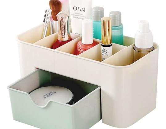 AG605B Organizer für Kosmetik weiß        grün