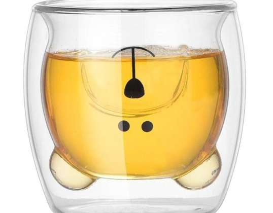 AG734 Szklanka miś termiczna kubek 260ml