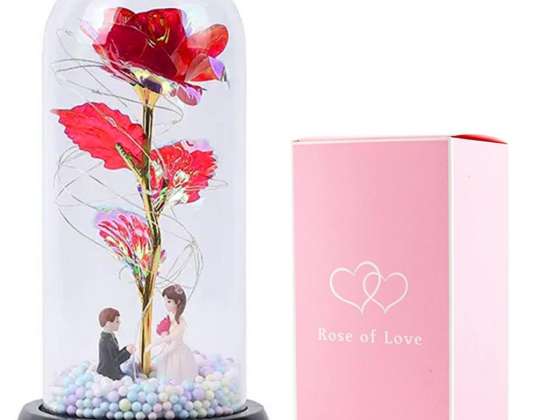 AG776D Ewige Rose im Glas LED Figuren