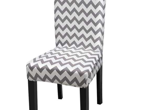 AG865 Housse de chaise gris-blanc