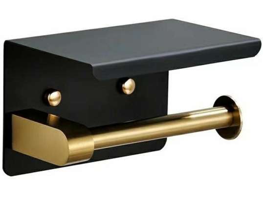 AG887A Тримач для паперу з полицею Black & Gold