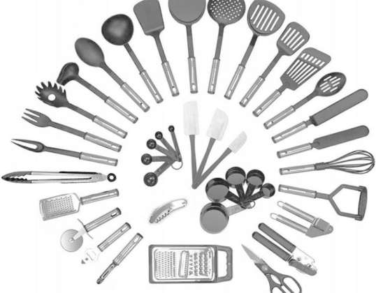AG949A Küchenutensilien Set 40 Teile     grau