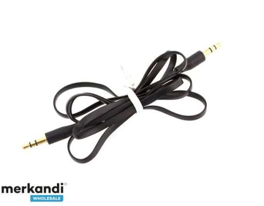 AK292A Плоский кабель jack 3.5mm 1m черный