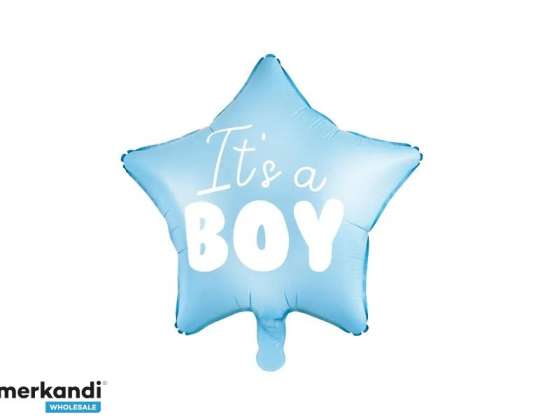 Folienballon &quot;It's a boy&quot; für Babyparty Stern blau 48cm