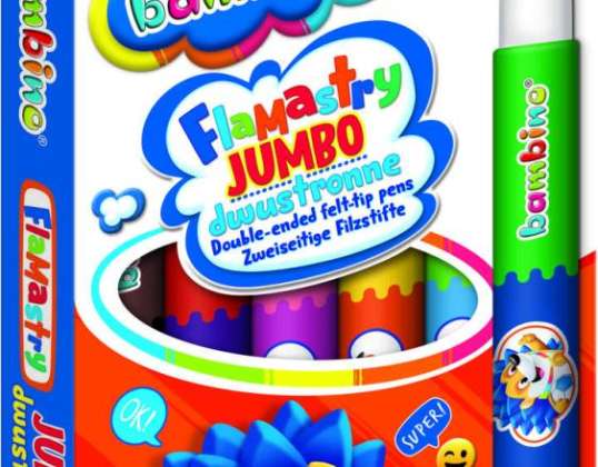 BAMBINO Μαρκαδόροι Jumbo διπλής όψης 6 τμχ/12 χρώματα