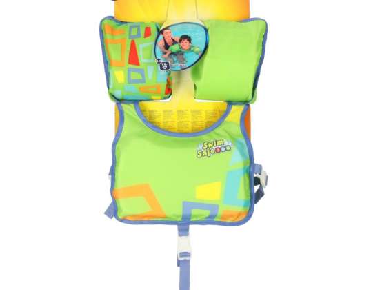 BESTWAY 32174 Kapok aufblasbare Schwimmweste mit Ärmeln grün 3 6 Jahre 13 30 kg