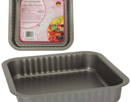 Plaque de cuisson moule à gâteau moule 24cm x 24cm gris