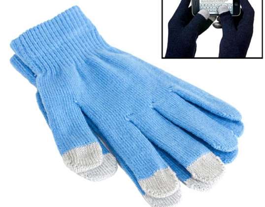 BQ19F Gants tactiles bleus