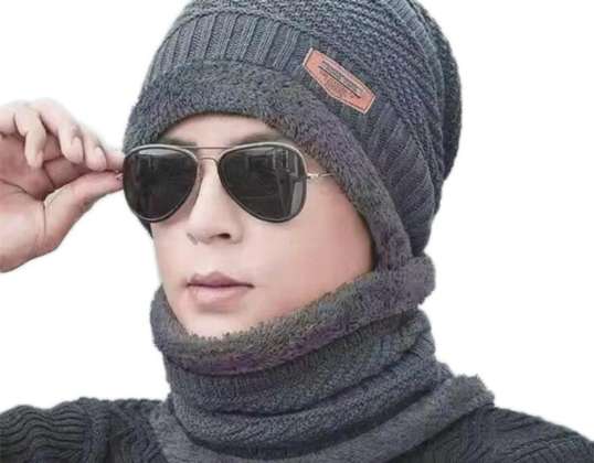 BQ52E Kpl unisex hat og tørklæde grå