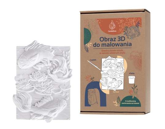 CANDELLANA Gips Coloring Book 3D Maleri Bilde Fish Paint Set