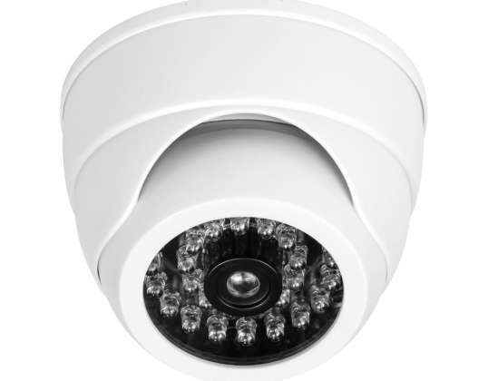 Attrappe für Überwachungskamera mit Infrarot-CCTV. Batteriebetrieben. MINI. Weiß