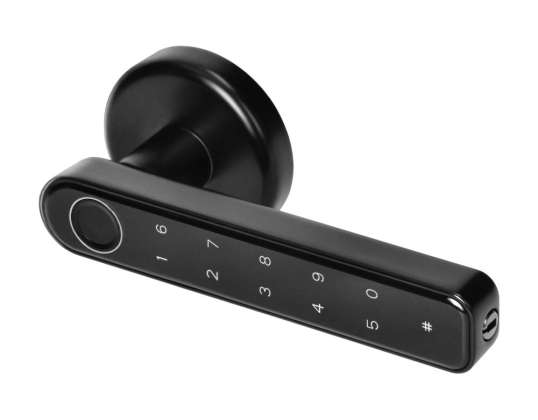 Schloss mit Touch-Tastatur, Fingerabdruckleser und SMART-Funktion. schwarz