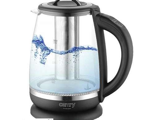 CR 1290 schwarz Glaskessel 2,0 l mit Sieb und Temperaturregelung