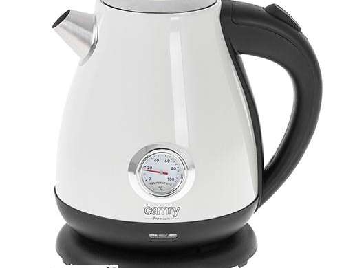CR 1344 alb Ceainic metalic cu termometru 1.7l