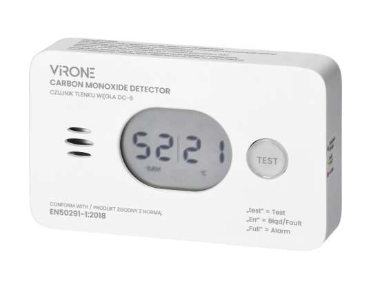 Battery carbon monoxide detector 2xAA.10years