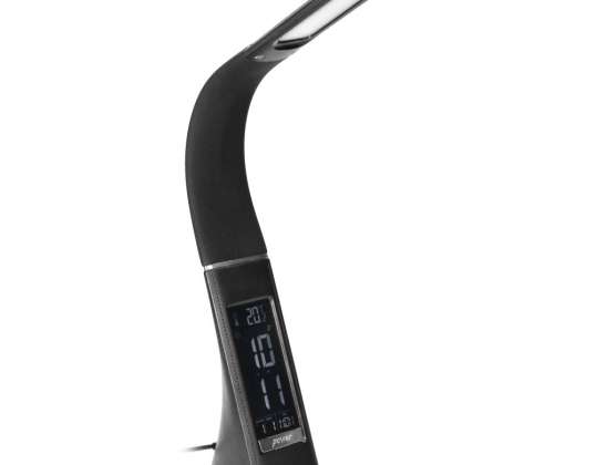DL 12/B DOLOMIT LED 5W. lampka biurkowa z budzikiem. 300lm. 4000K. czarna