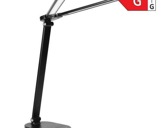 ERGO LED. lámpara de escritorio con cargador USB. 8W. 400lm. 3000 4000 6000K. cambio de temperatura de color. función de atenuación. negra