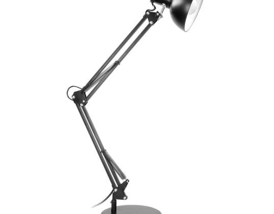 DEON. galda lampa. 60W. E27. augsta. tērauds. melna