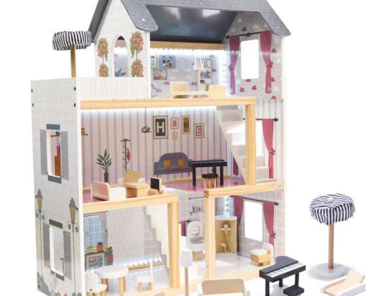 Mobili in MDF in legno per casa delle bambole 78 cm LED nero