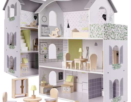 Puppenhaus Holzmöbel 70cm grau