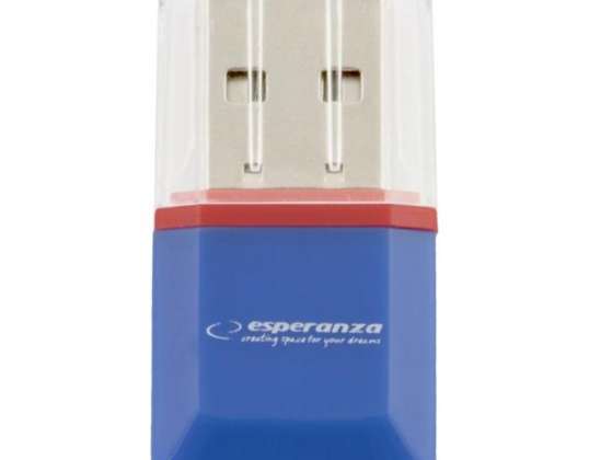 EA134B Lettore di schede micro SD USB blu Esperanza