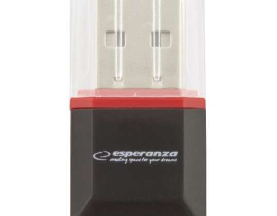 EA134K Lettore di schede micro SD USB nero Esperanza