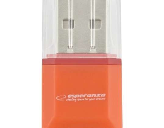 EA134O Micro SD USB kaardilugeja oranž Esperanza