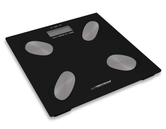 EBS022K Balance de salle de bain numérique analytique Esperanza CHA CHA noire