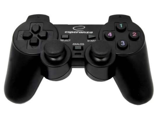 EG102 Gamepad PC USB Warrior zwart Esperanza